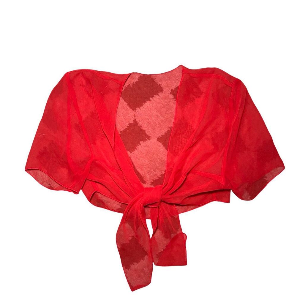 Women's Red and Orange Crop-top